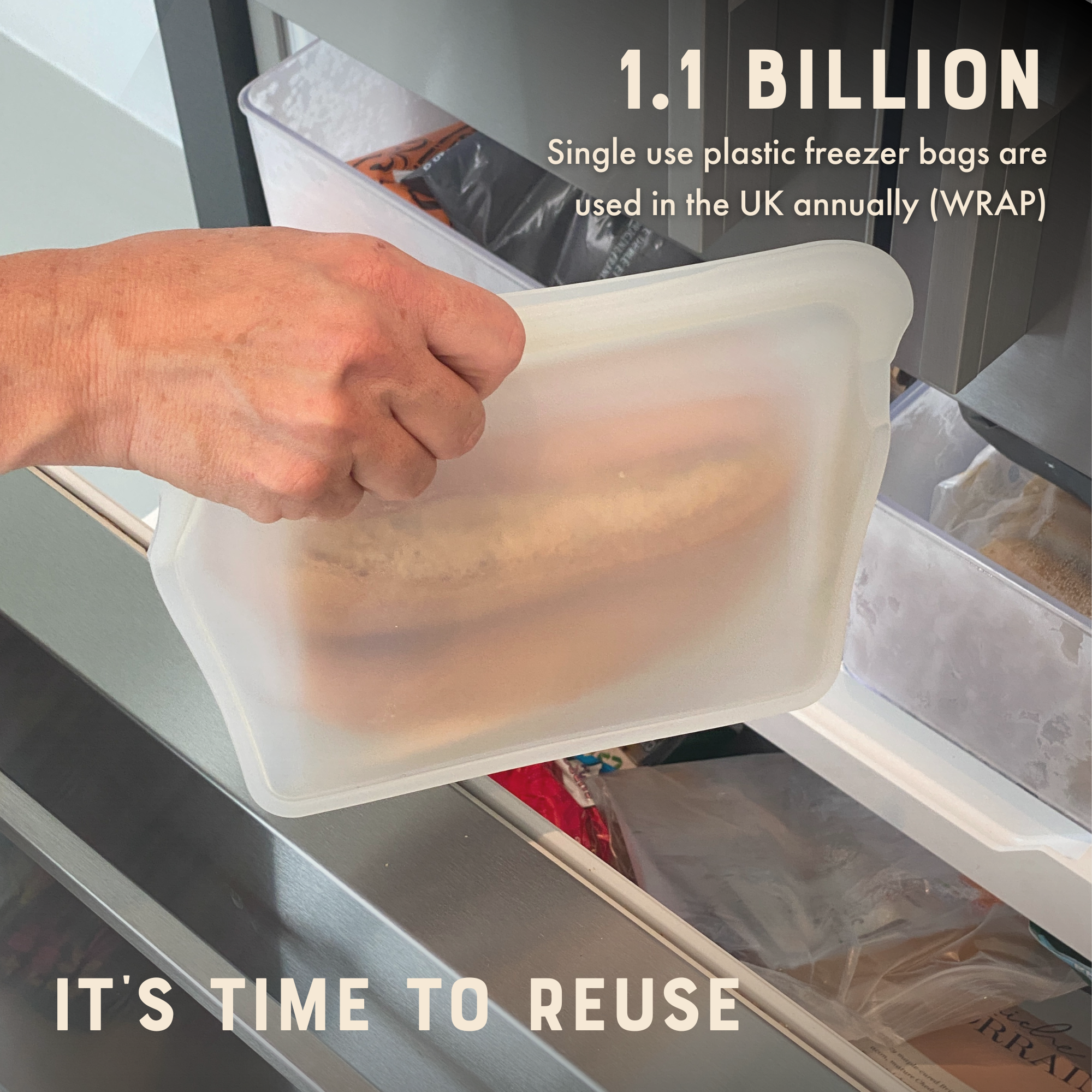 Moonmoon - Wholesale Food Storage Wrap/Bag - Reusable Silicone Food Bags | XL Stand Up Freezer Bags Clear4