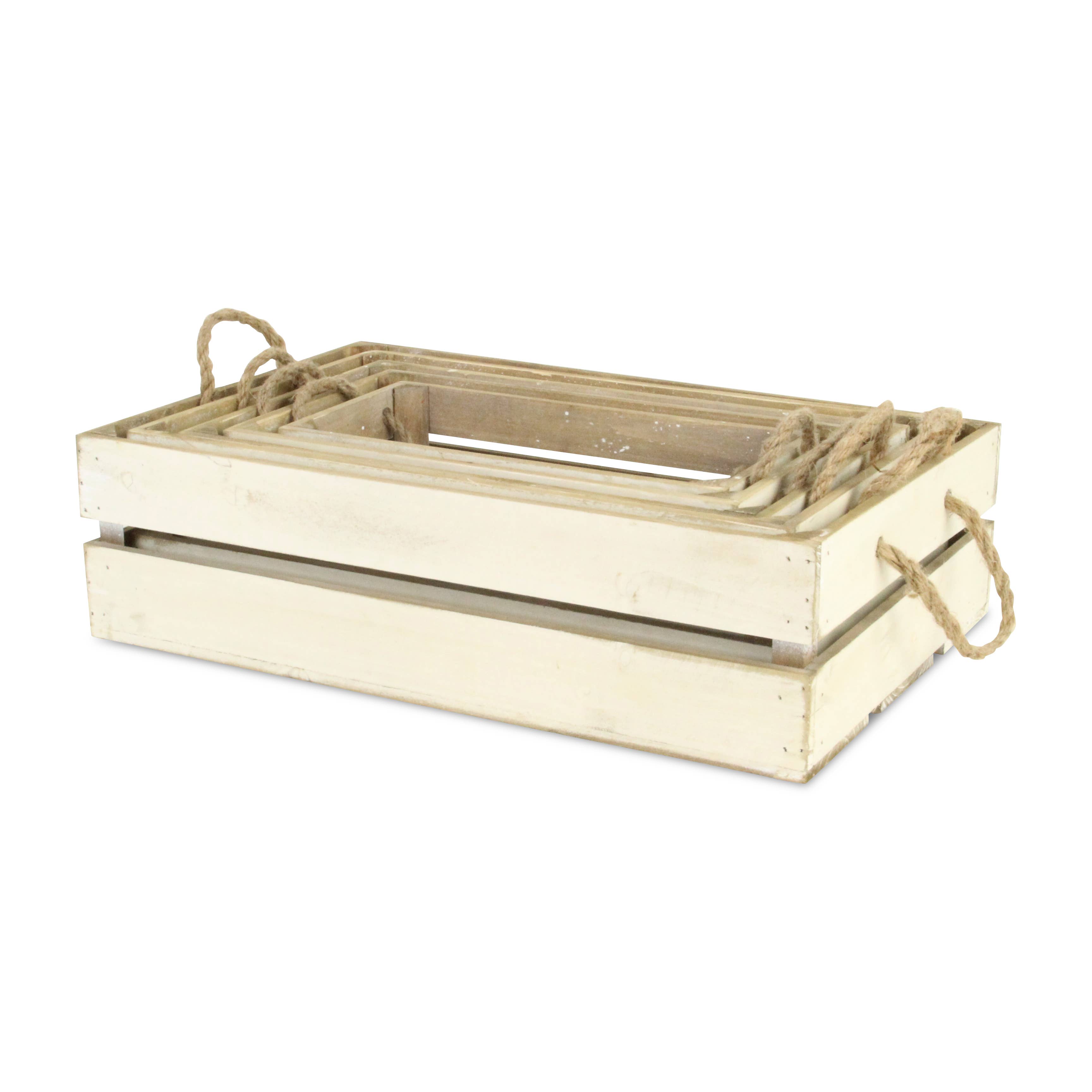 Cheungs Home Decor - Wholesale Decorative Box - Kinsley Set of 5 Slatted Wood Crates6