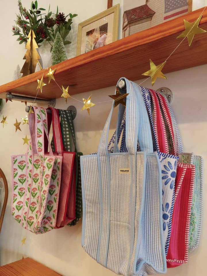 Quilted Small Tote Bag by Pixelated for wholesale by Pixelated The Label