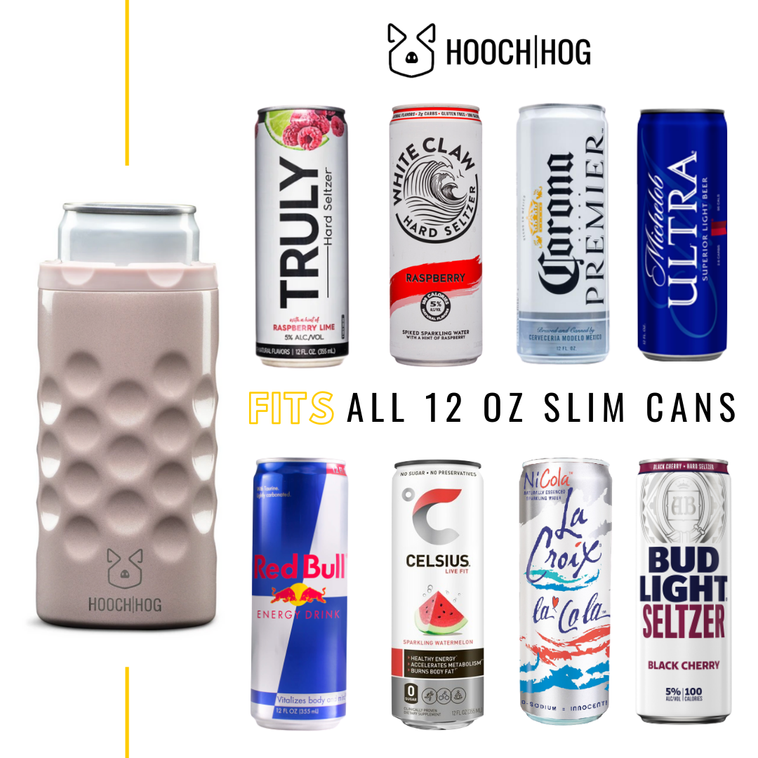 Hooch Hog - Wholesale Drink Huggers & Koozies - The Skinny Can Cooler [Blush Glitter]1