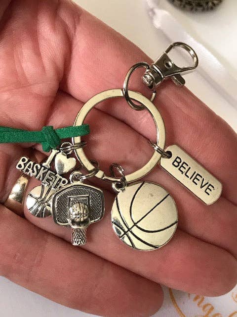 Miss DJ Angel - Wholesale Keychain - Unisex - Basketball keychain, basketball player keychain, basketball charm, handmade gift with love for basketball fan.4