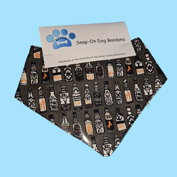 Barkriffic - Wholesale Pet Bandana - Dog - Beer Buddies /Reversible Snap-On Dog Bandana1