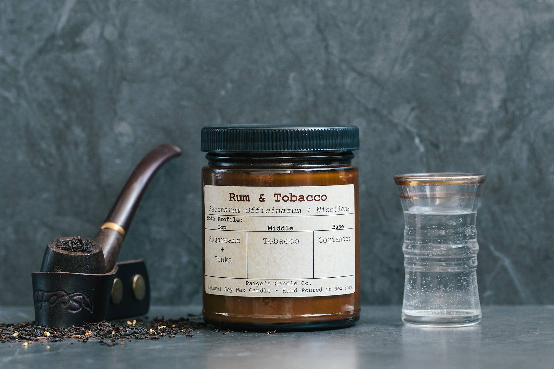 Paige's Candle Co. – Großhandel Kerze im Glas / gefüllte Kerze – Rum & Tabak Kerze