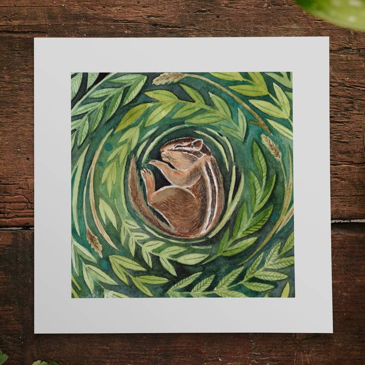 Cynthia Oswald - Wholesale Art Print - Chipmunk | Dreaming in the Wild