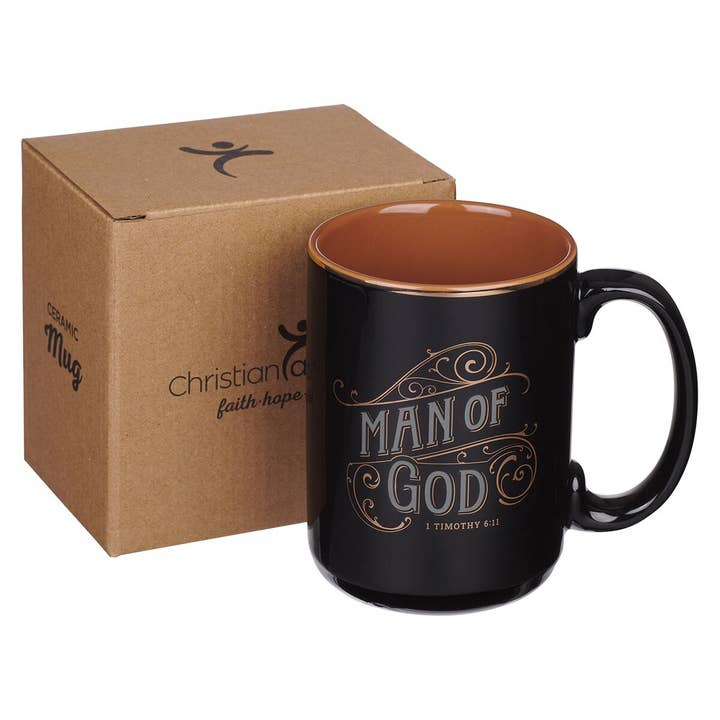 Christian Art Gifts - Wholesale Coffee Mug - Mug Black Man of God 1 Tim. 6:111