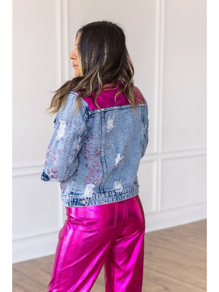Pink Rhinestone Rodeo Cowgirl Jacket for wholesale on Faire2