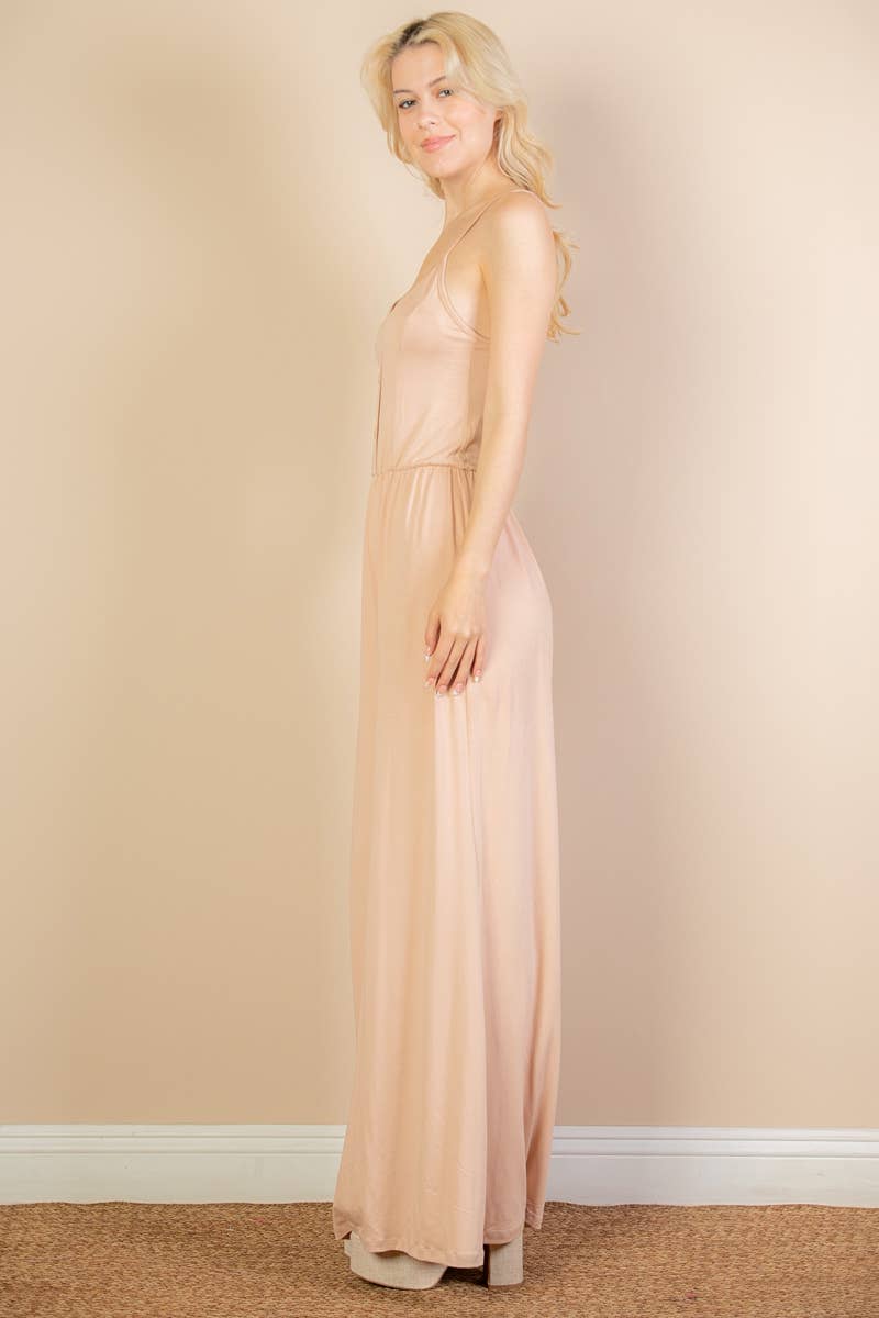 CAPELLA APPAREL - Wholesale Jumpsuit - Women's - Button Front Wide Leg Jumpsuit8