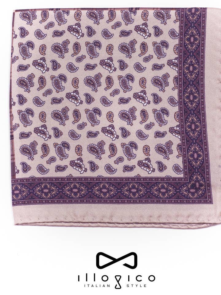 Brown Silk Clutch Bag with Cashmere Pattern for wholesale by Illogico