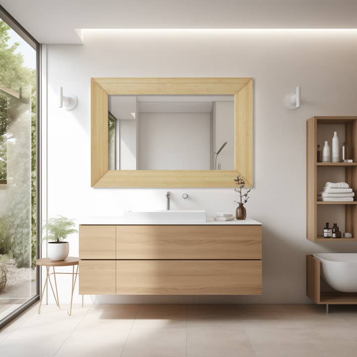 Paris Loft Inc - Wholesale Wall Mirror - PARISLOFT Bamboo Wall Mirror Rectangle2