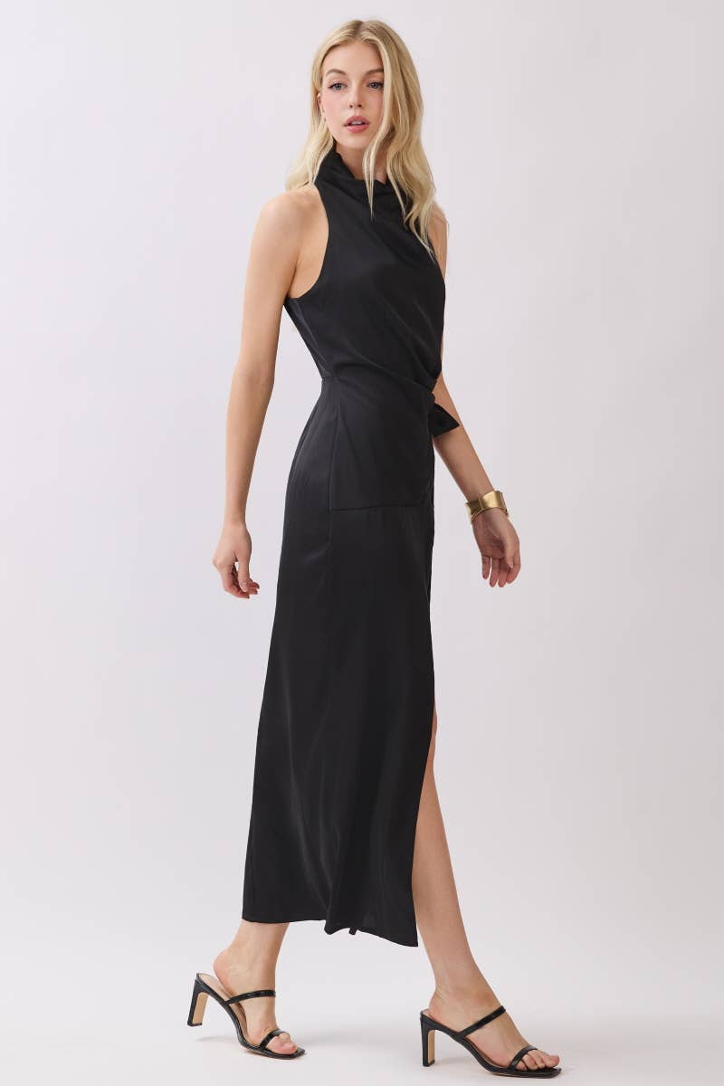 Peace Love Line – wholesale Klänning - Dam – PM1015 - SOLID VÄVD MIDIKLÄNNING MED SLITS20