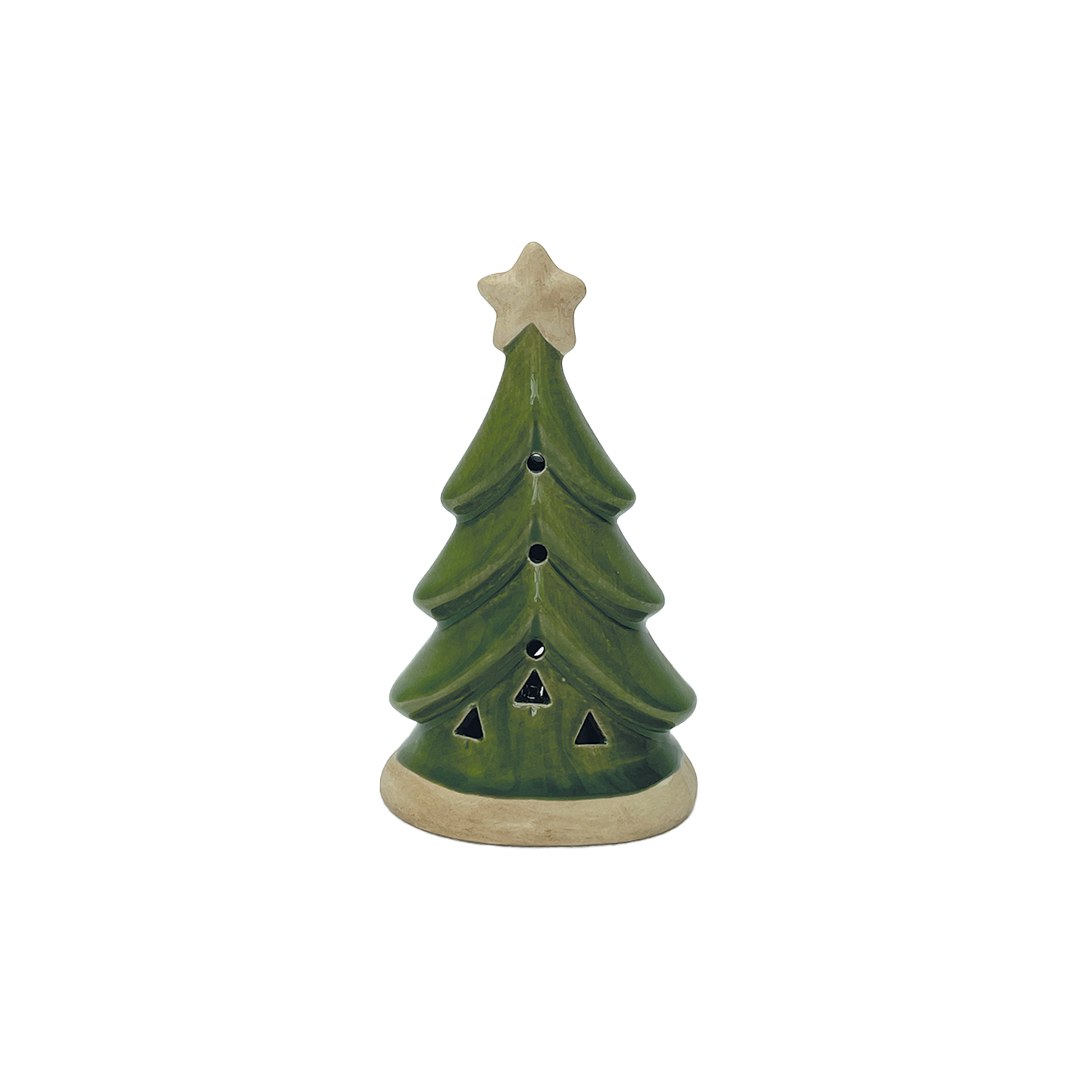 Opjet Paris – wholesale Christmas decoration – Dark green battery-operated LED tree decoration L7.5 W4.8 H12.1cm0