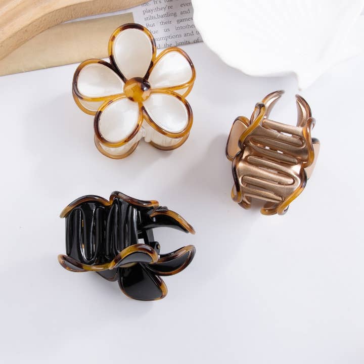 NINEXIS - Wholesale Hair Clip - Women's - CWAHA1318_FLOWER SHAPE HAIR CLAW CLIP