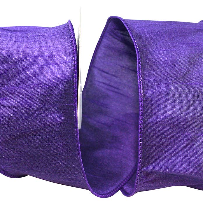 Dupioni Supreme Wired Edge, Purple, 2-1/2 In, 10 Yards for wholesale by RELIANT RIBBON