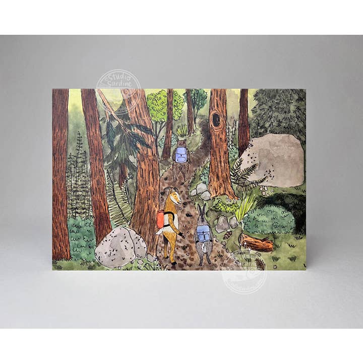 Hiking Crew A7 Size Notecards, Blank Greeting Cards for wholesale by Studio Sardine