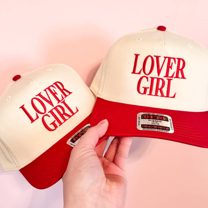 Lover Girl Rode Vintage Geborduurde Valentijnsdag Hoed voor Dames voor wholesale door The Babe Co.