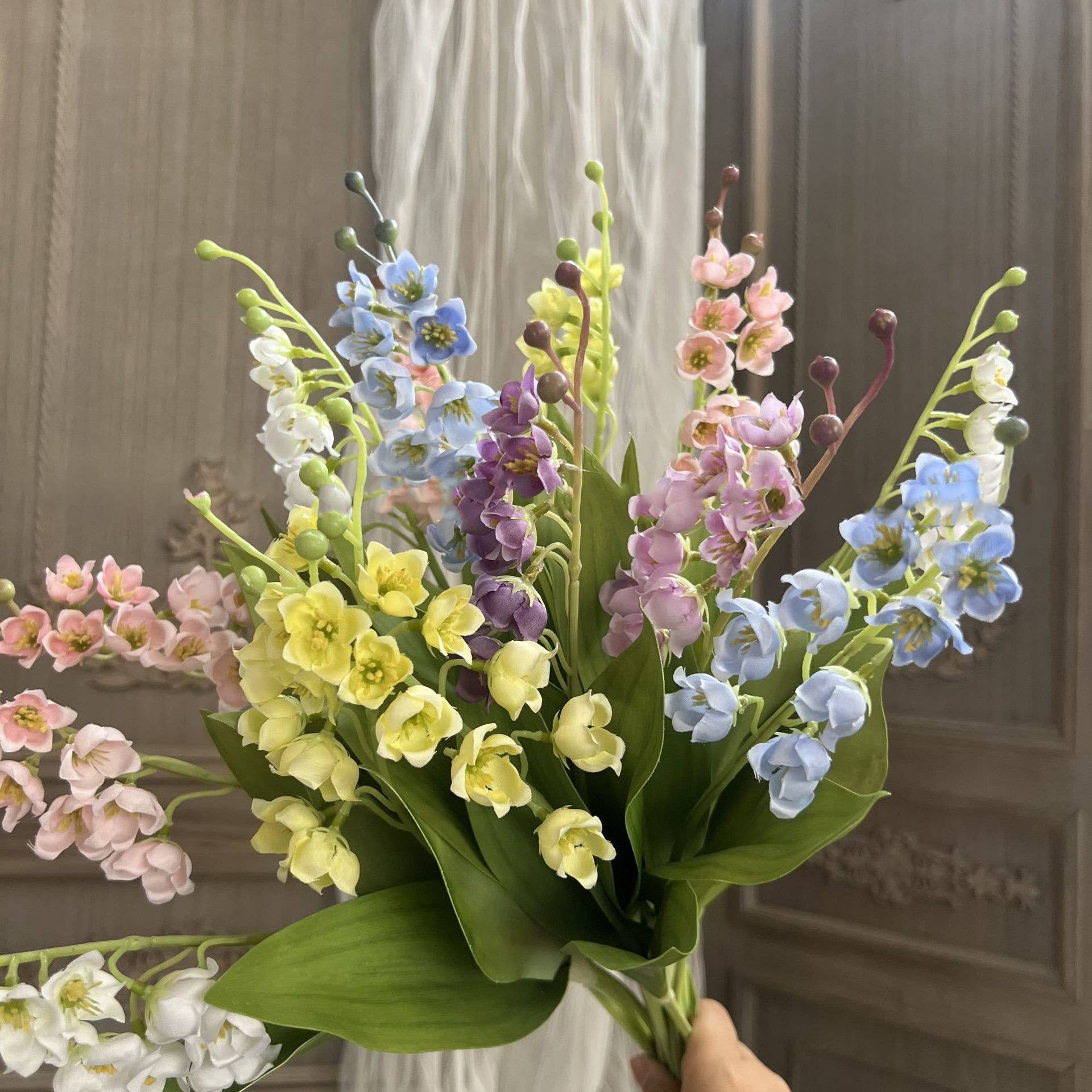 Sweet Home Deco – wholesale Artificial flowers – 15''T Faux Lily of The Valley Flower, Tiny Wild Flowers 6