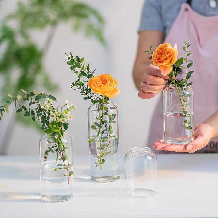Sweet Home Deco - Wholesale Vase - Small Floral Bud Glass Vases, Wedding Decor, Tabletop Vases