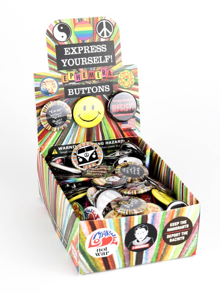 Express Yourself Box of Badges for wholesale by Incognito