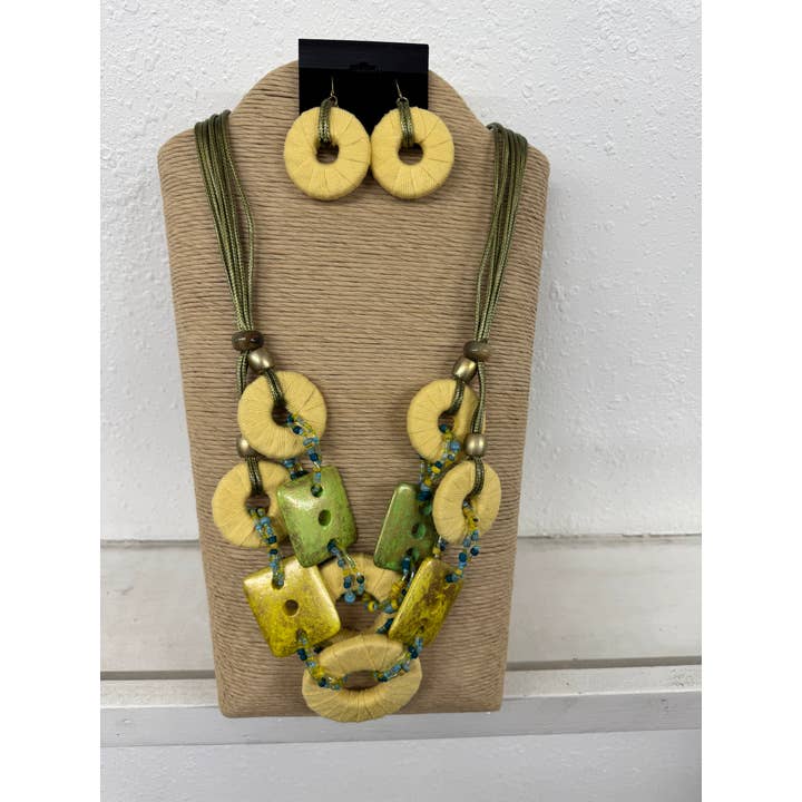 8 STRENGEN LIMOENGROEN WASKOORD MET GELE EN GROENE RONDE AN voor wholesale door International Duru's