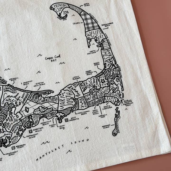 By Aleisha - Wholesale Tea Towel - Cape Cod Map Tea Towel2