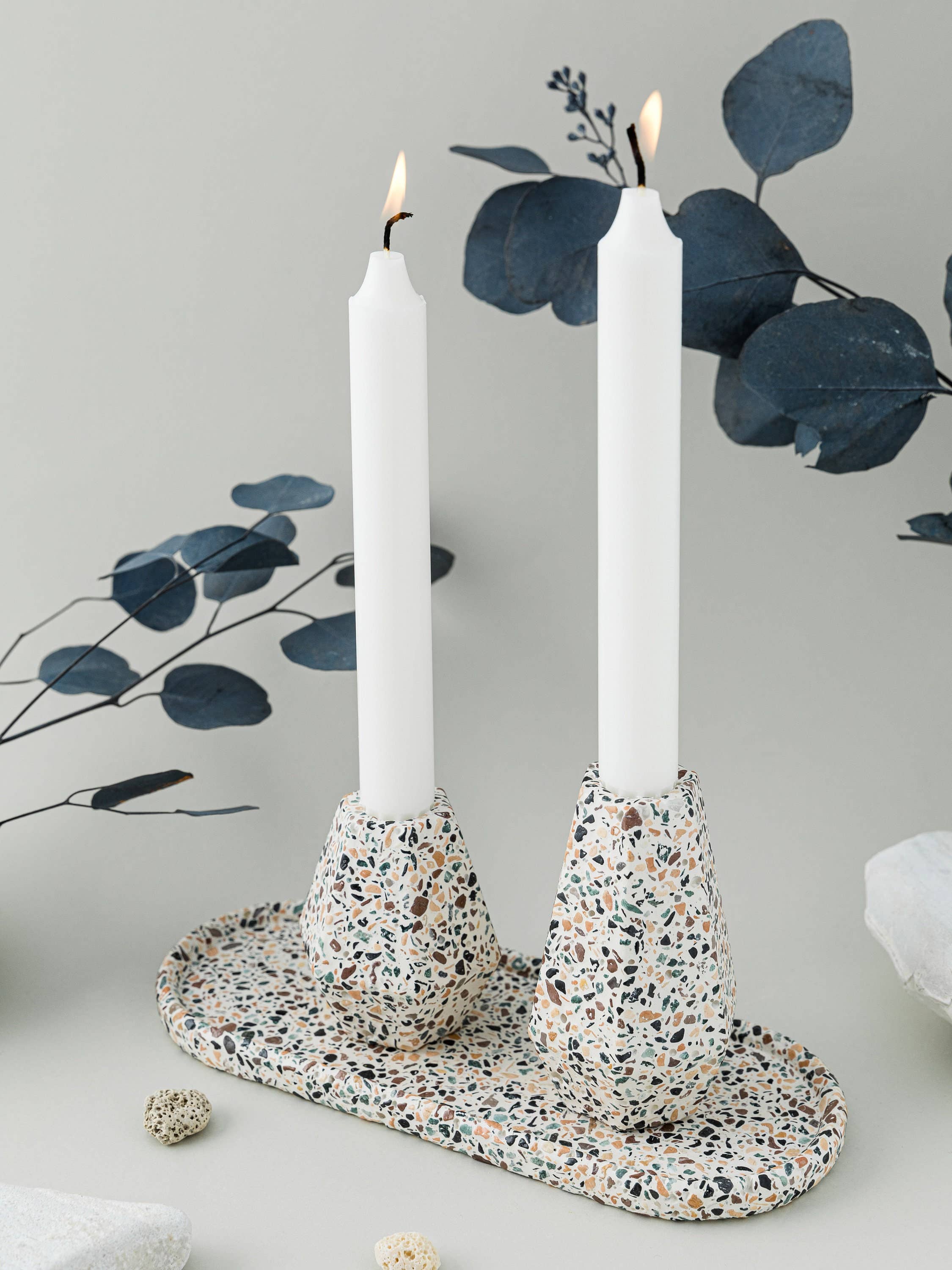 Nema Concept - Wholesale Candle Holder - Terrazzo Candlestick Holders | Mosaic Terazzo | Decorative C3