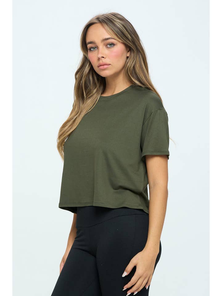 Knit Riot - Wholesale T-Shirt - Women's - Short Sleeve Boxy Cropped Tee