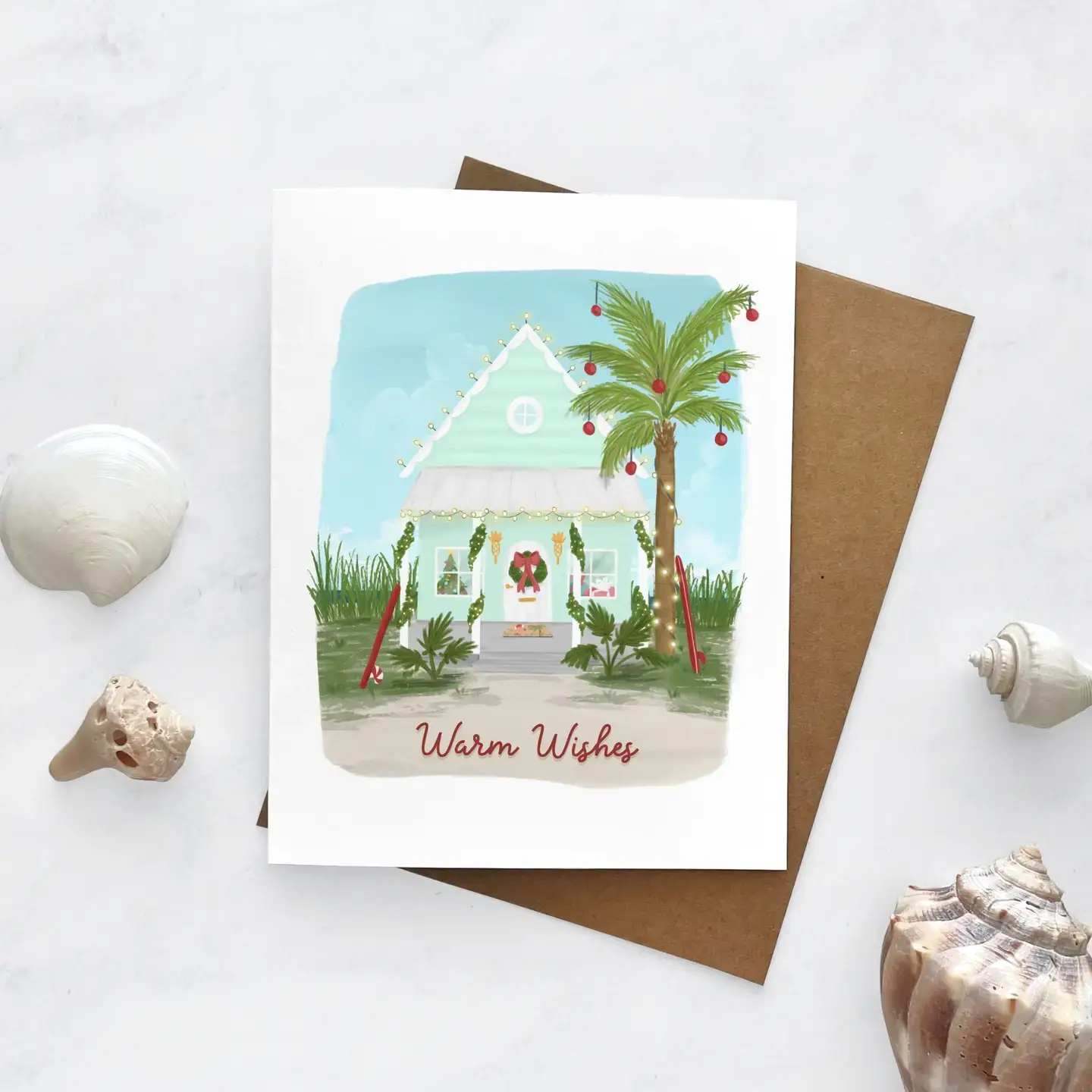 25 Sweetpeas - Wholesale Christmas Card - Warm Wishes Coastal Christmas Card Set - Box Set of 63