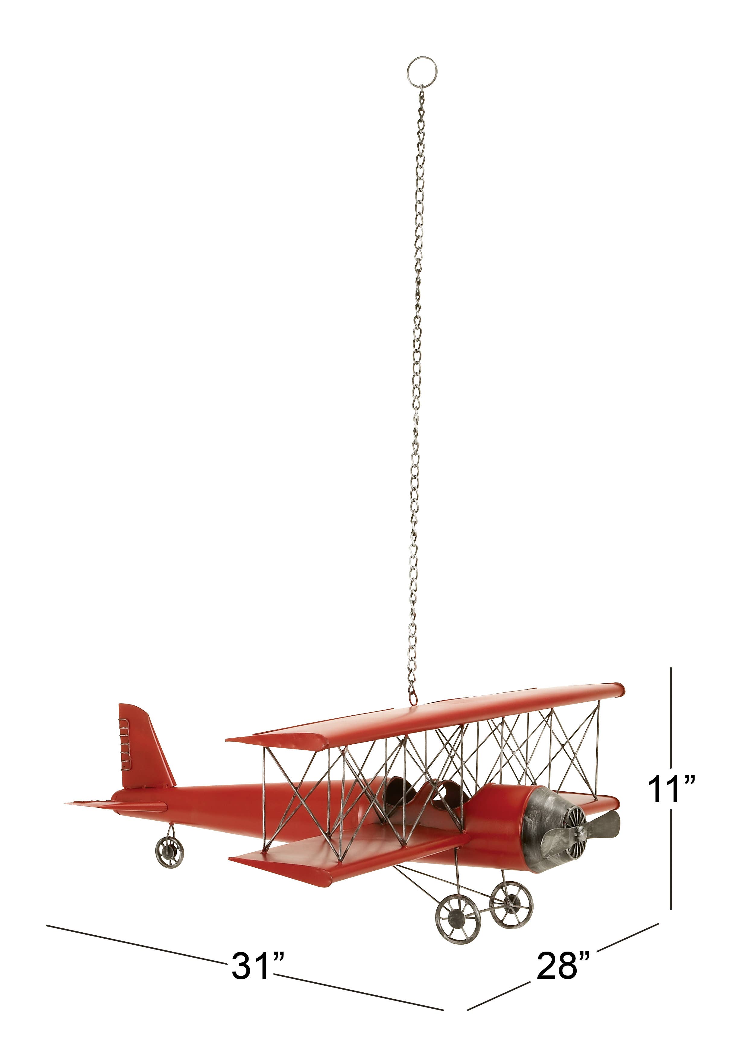 Import Corner – Escultura por atacado – A-69857: AVIÃO DE METAL 28"L, 11"A1