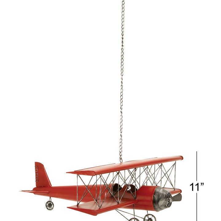 Import Corner – Escultura por atacado – A-69857: AVIÃO DE METAL 28"L, 11"A1