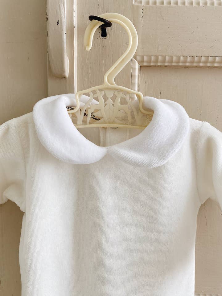 Bobbi Balloon - Wholesale Jumpsuit - Baby - Velvet Onesie - Creamy White