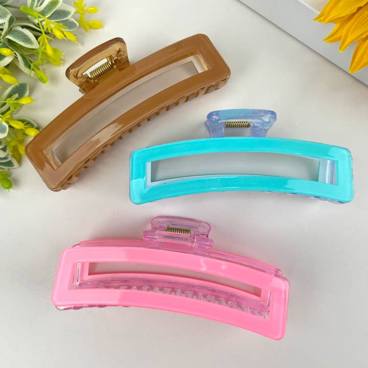 mildstyles - Wholesale Hair Clip - Women's - 4.4" Rectangular Colorful Hair Claw Clip9