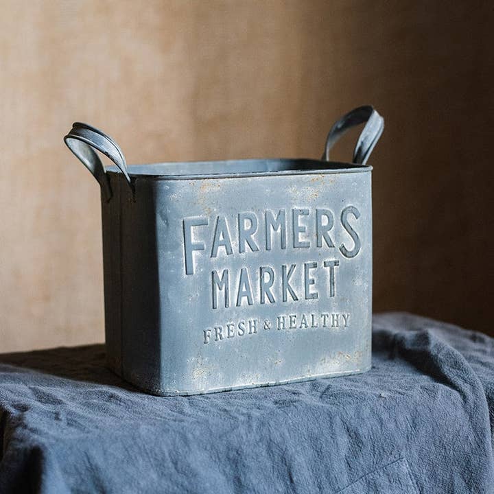 Rustic Reach - Wholesale Plant Pot - Rectangular Flower Pot Gray Farmers Market