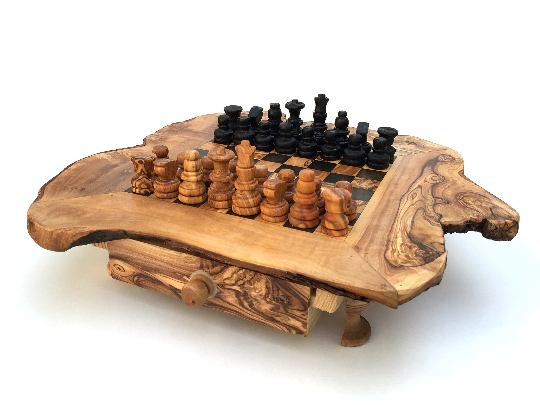 medina mood - Vente Jeux de société - Ensemble d'échecs taille M fabriqué à la main en bois d'olivier 2