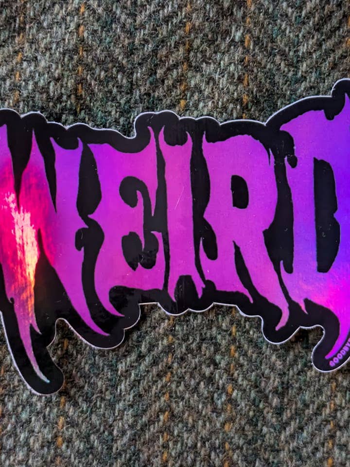 Weird Pink Holographic Sticker for wholesale by Goodbye Zach