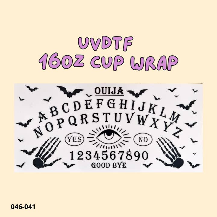 UVDTF cup wrap Happy Halloween Charlie Charlie game skeleton for wholesale by Weavey Studio