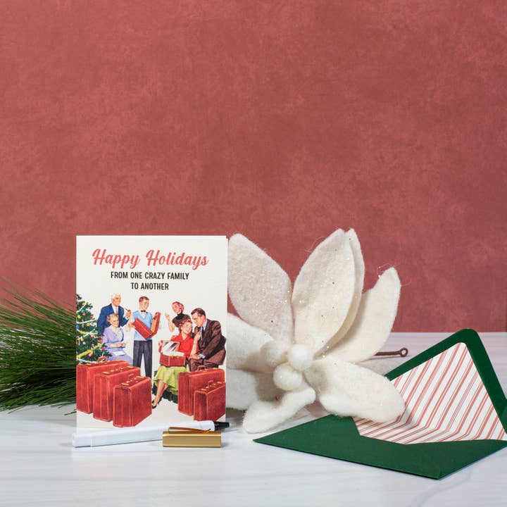 Mod Lounge Paper Company - Wholesale Christmas Card - Crazy Family Christmas Funny Mid Century Greeting Card2