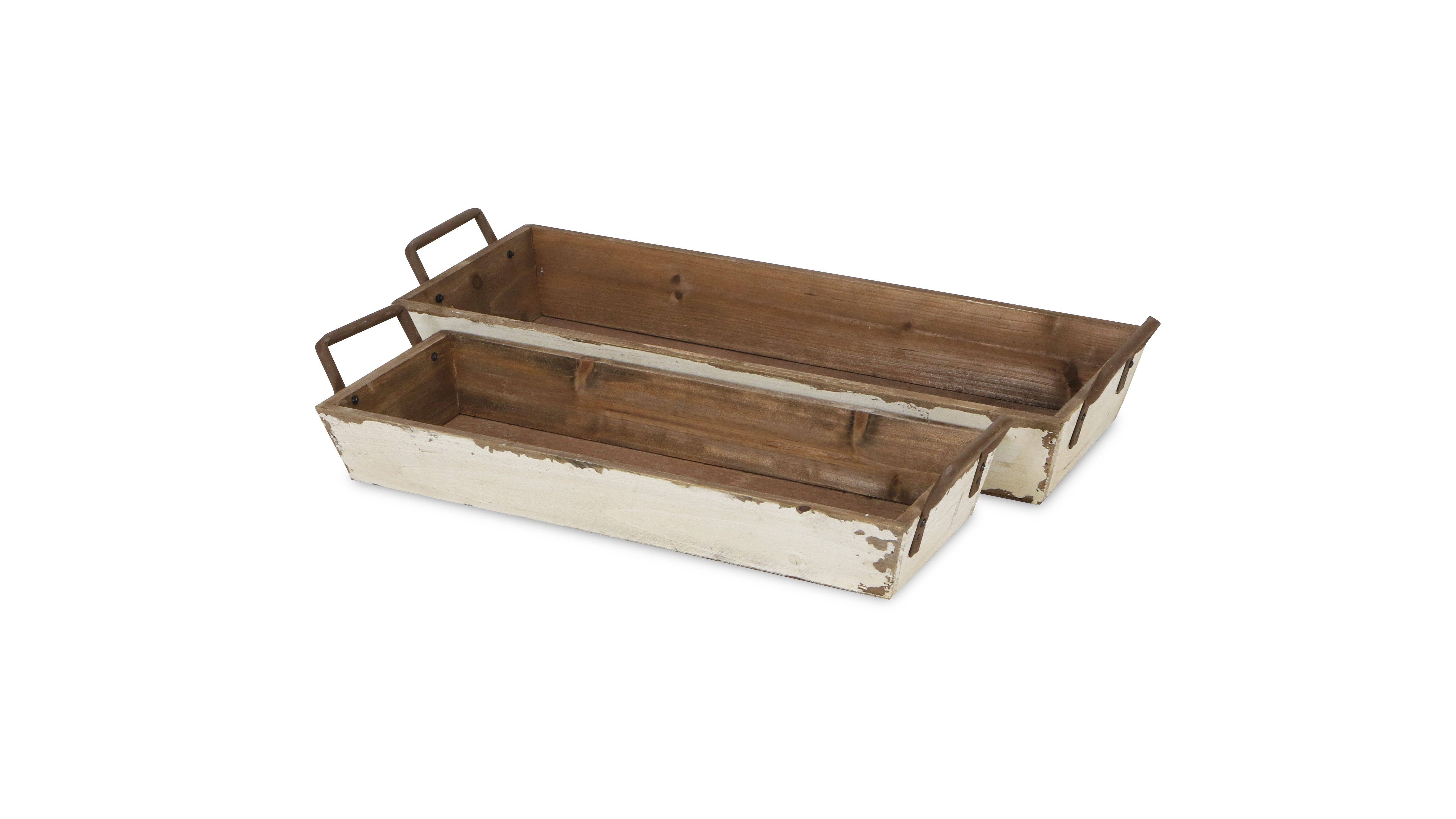 Cheungs Home Decor – Caixa decorativa por atacado – Conjunto Weston de 2 caixas de madeira cônico2