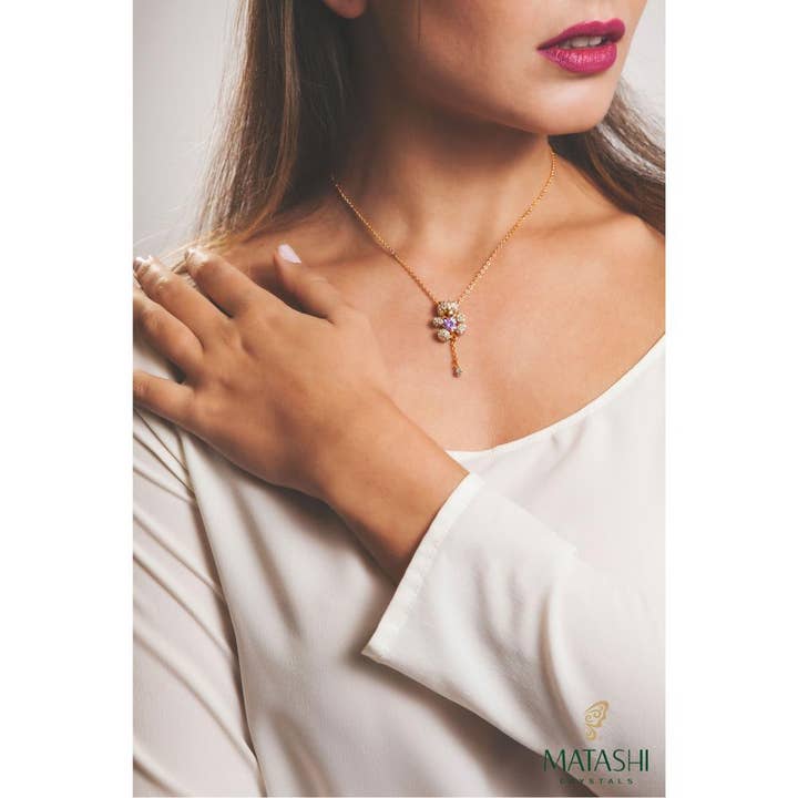 Matashi - Wholesale Pendant/Charm Necklace - Champagne Gold Plated Necklace with Teddy Bear Design10