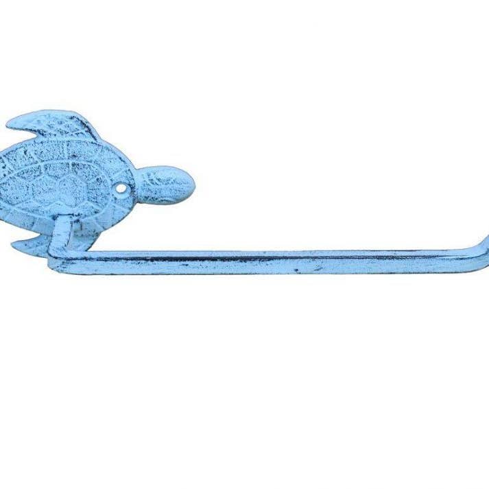 Porte-papier hygiénique en fonte blanchie à la chaux bleu foncé 10" pour la vente par Hampton Nautical