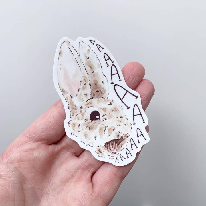 The Critter Co. - Wholesale Sticker - Screaming Bunny Sticker1