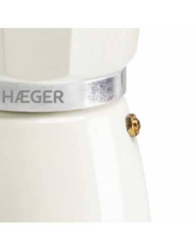 Haeger - Vendita all'ingrosso Caffettiere a filtro - Caffettiera Haeger Moka Pot 6 tazze in alluminio, beige3