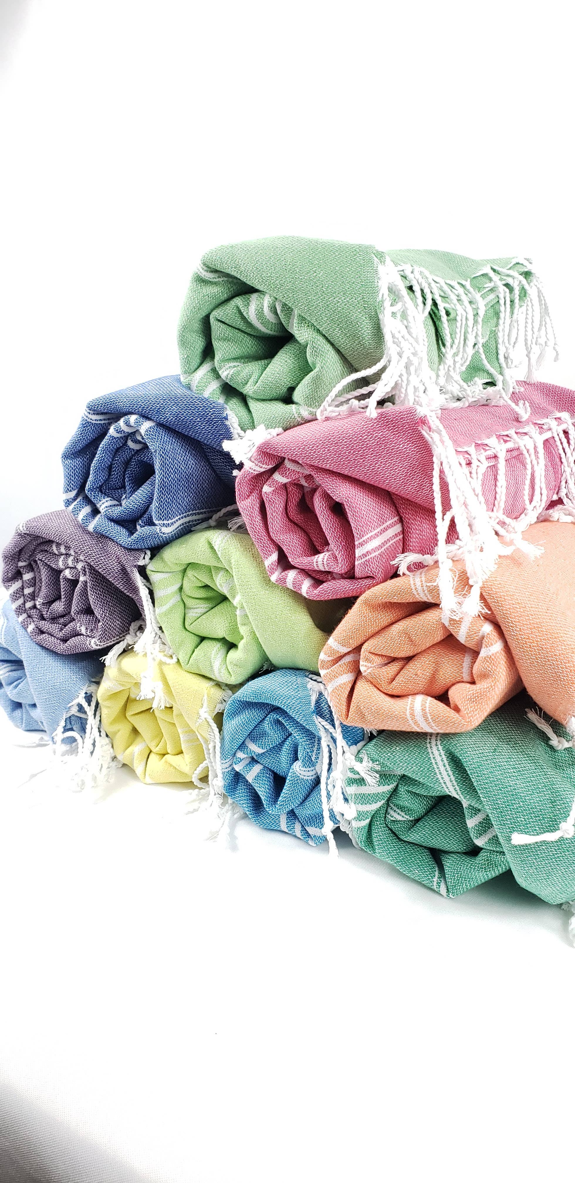 EBRU Home - Wholesale Beach Towel - 10 Beach Towel set, Assorted sand free Towel, Cabana Stripe12