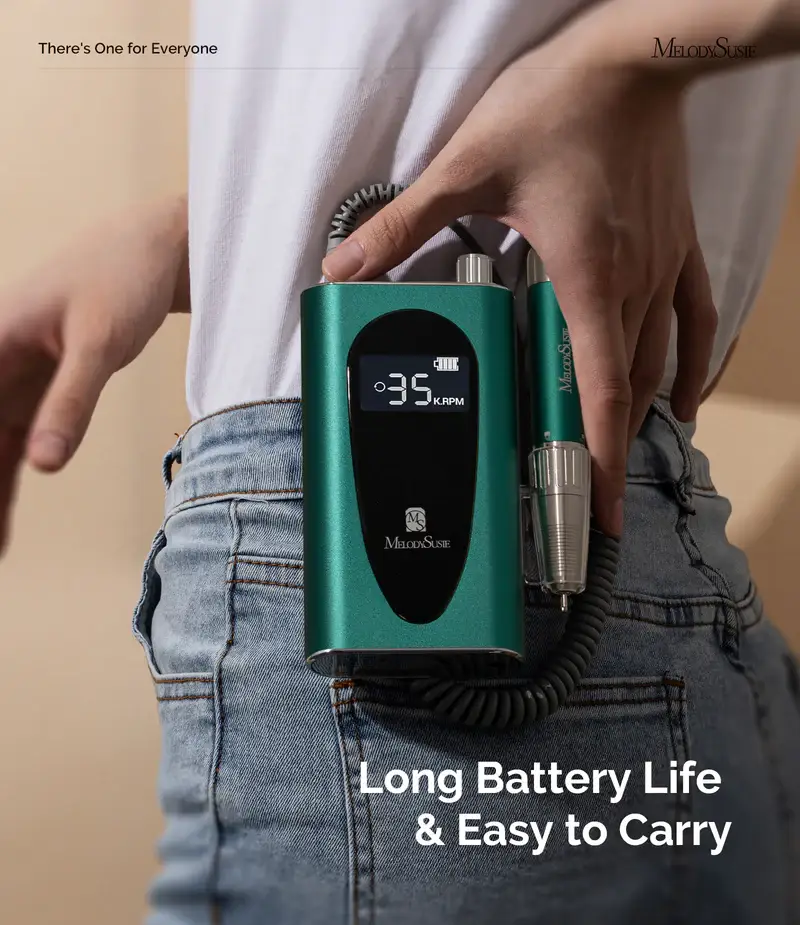 Green MelodySusie Professional Rechargeable Nail Drill,35000RPM for wholesale on Faire3