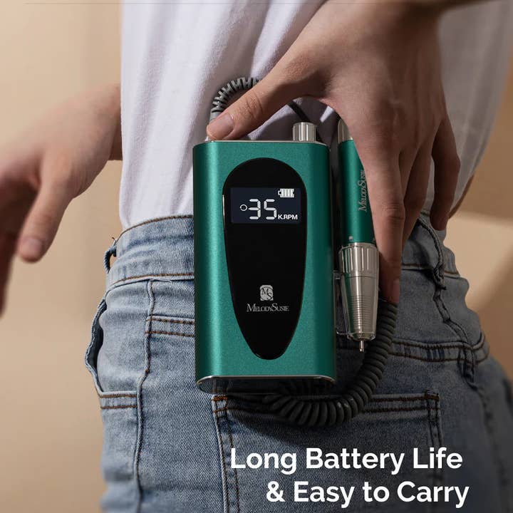 Green MelodySusie Professional Rechargeable Nail Drill,35000RPM for wholesale on Faire3