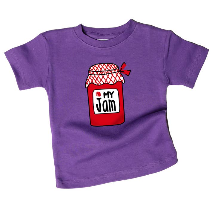 My Jam Strawberry Jar camiseta orgánica divertida para bebé para venta al por mayor de Spunky Stork