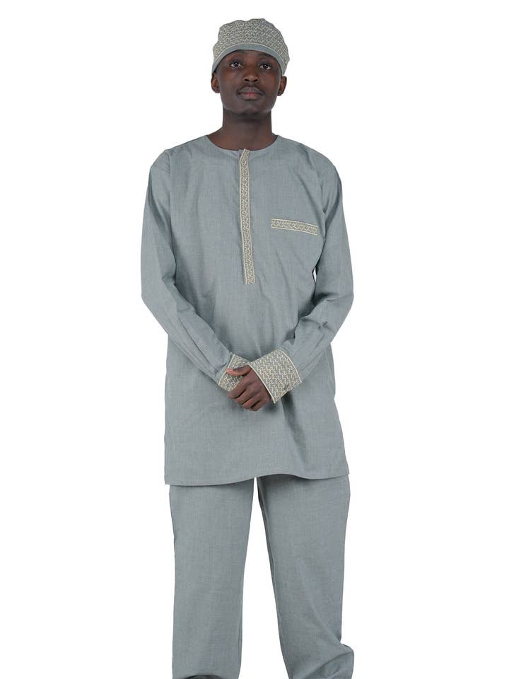 African Embroidered Pant Set For Men | M to 5XL for wholesale by Satsuma Wholesale