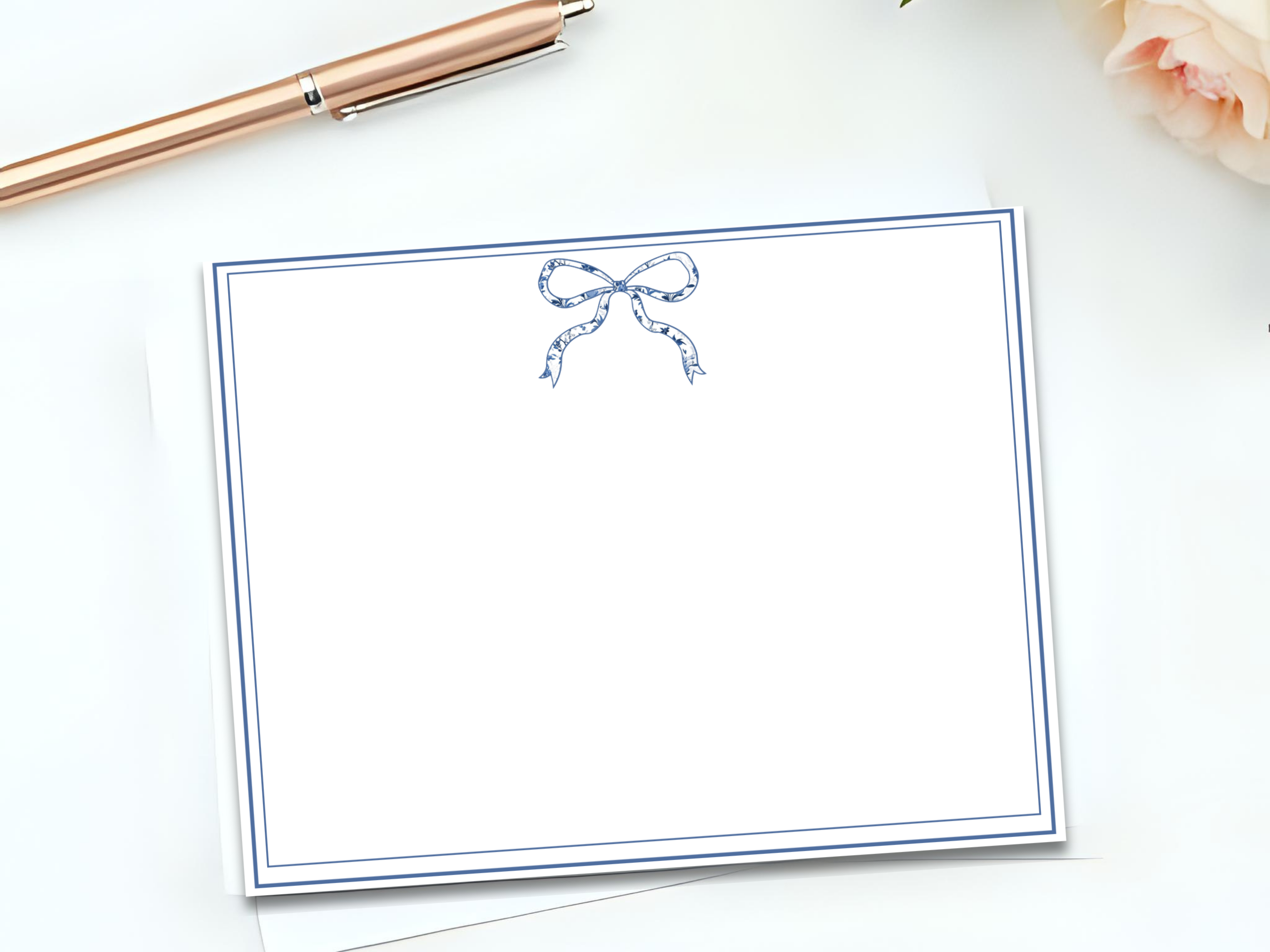 bleu Coffret de papeterie Chinoiserie Bow - Ensemble de 10 en vente sur Faire0