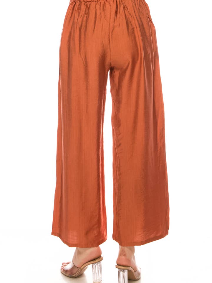 MOA COLLECTION - Wholesale Pants - Women's - Linen Texture Wide Leg Palazzo Pants Casual Style18