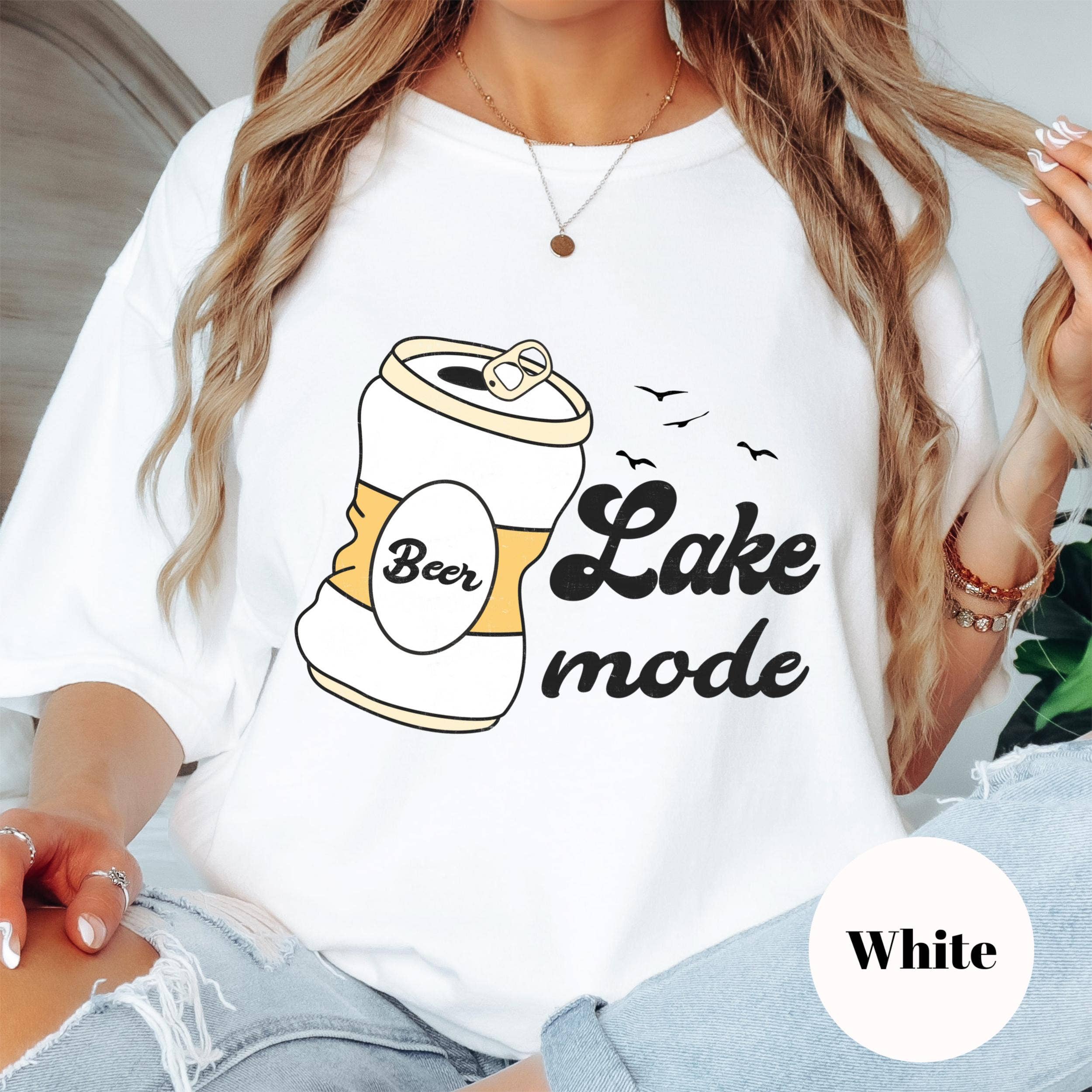 Epic Life  - Designed - Wholesale Screen Printed T-Shirt - Women's - Lake Mode Beer Shirt, Comfort Colors® Shirt, Summer Lake Life Tee, Chill Beer Graphic Shirt, Weekend Cabin Shirt, Funny Vacation Shirt6