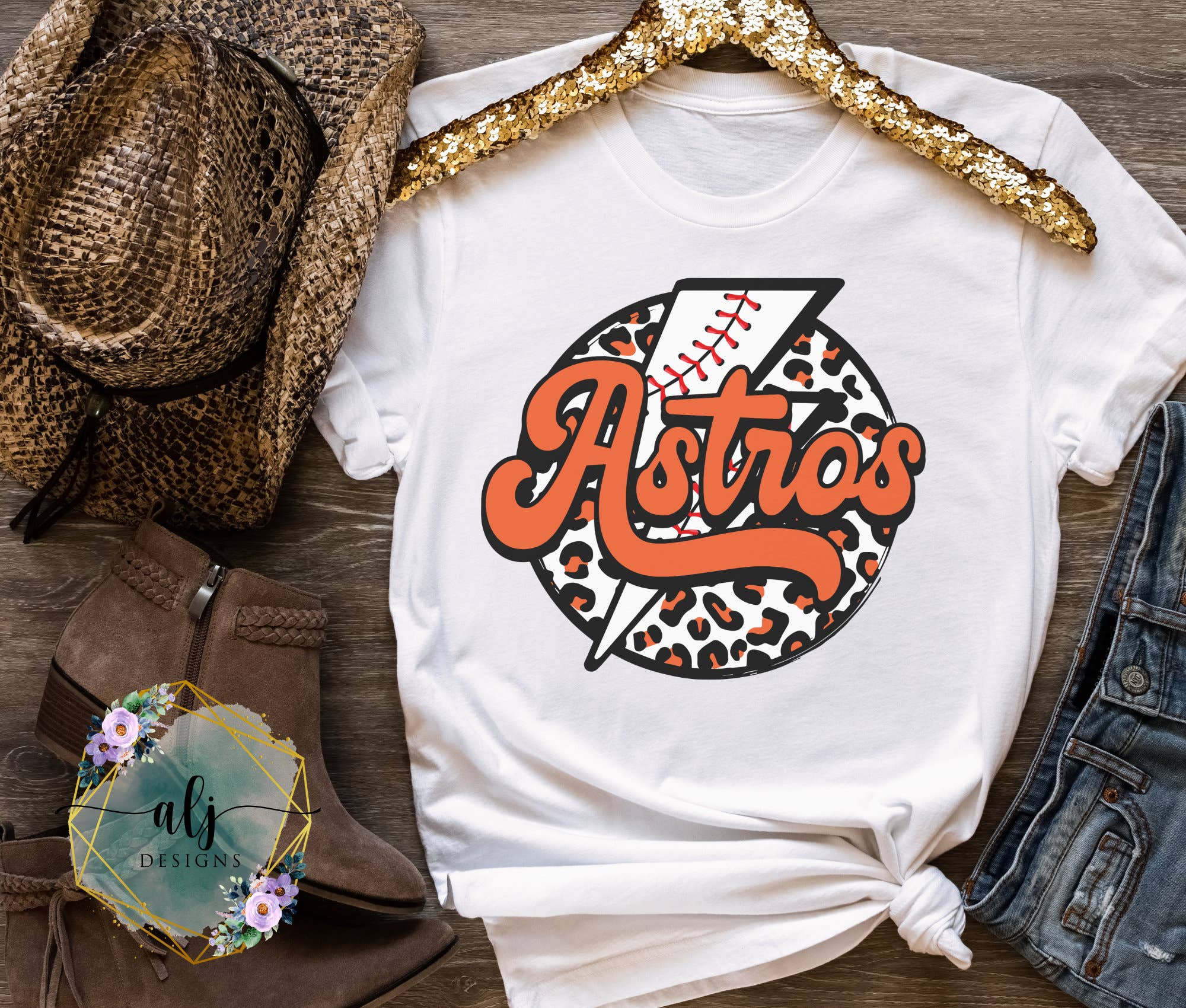 NVC Ecommerce LLC - Wholesale T-Shirt (Graphic) - Women's - Leopard Astros Shirt, Astros Baseball Tee, Houston Baseball0